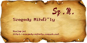 Szegedy Mihály névjegykártya