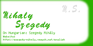 mihaly szegedy business card